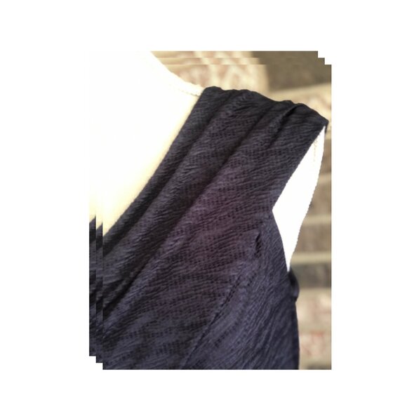 David Meister Navy One-Shoulder Beaded Cocktail Dress – Size 12 - Picture 3 of 14